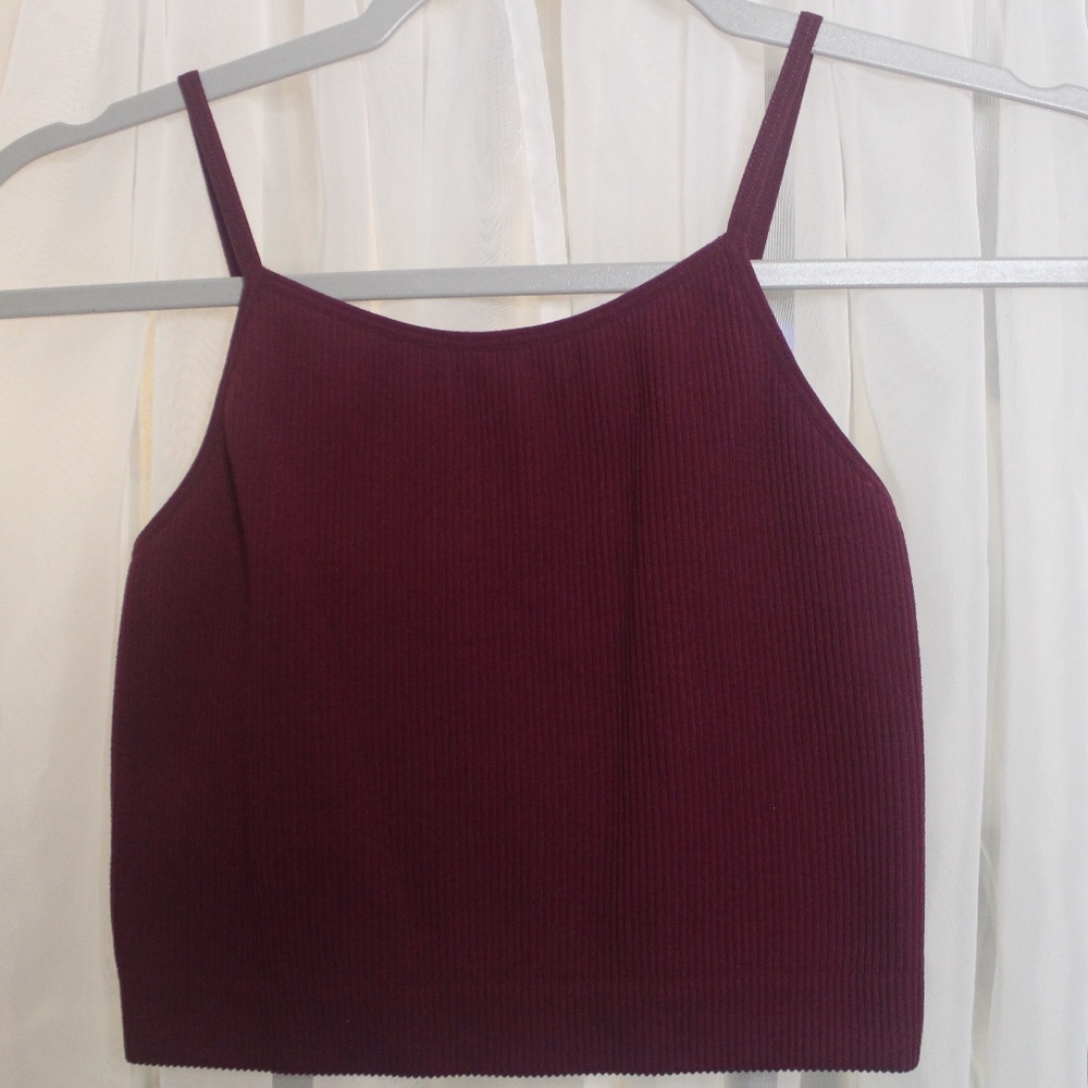Ribbed Alexander Jane The Essential Crop | Skinny Strap Bralette in Sz (L/XL)